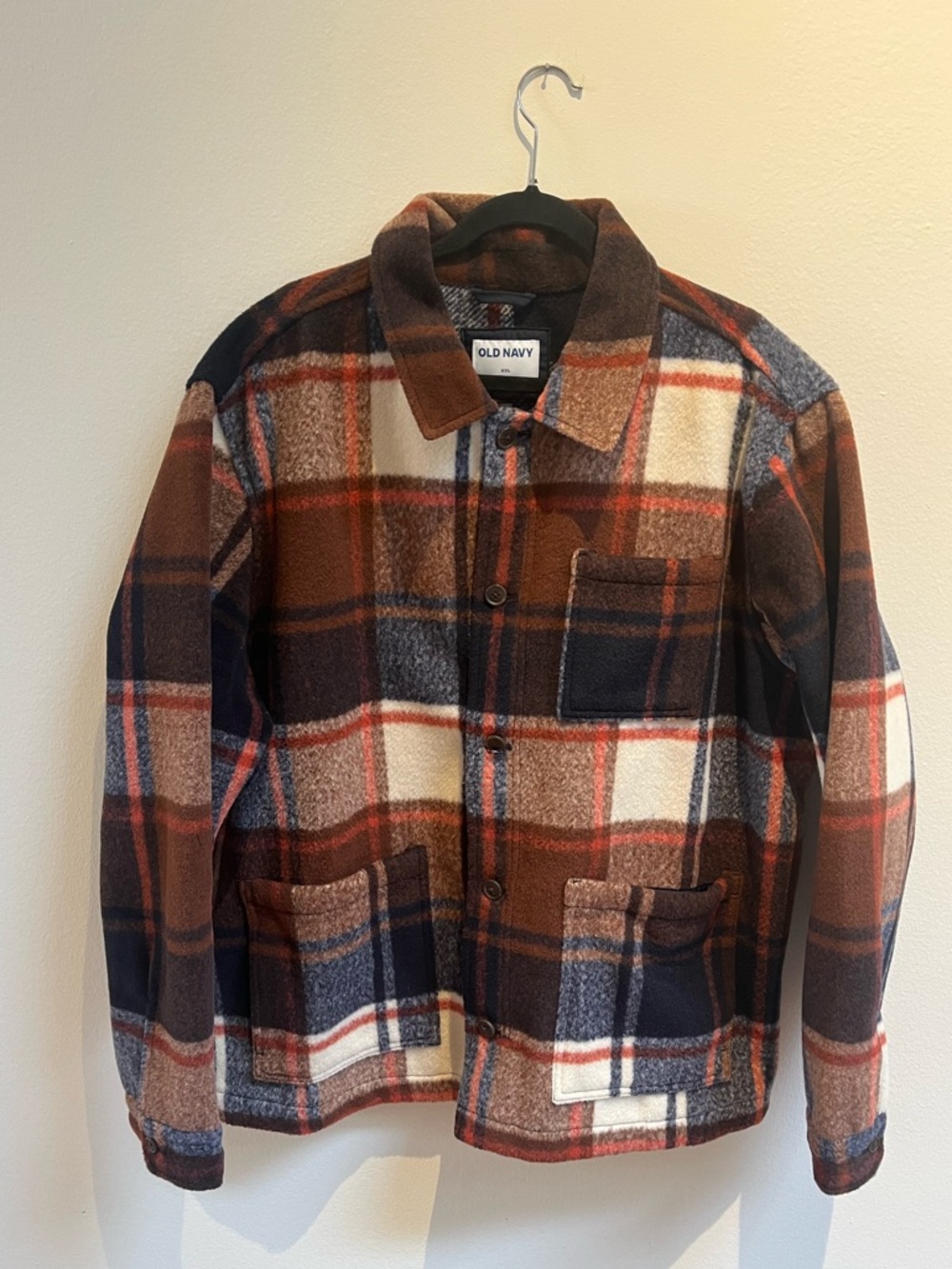 Old Navy Plaid Wool-feel Chore Coat XXL
